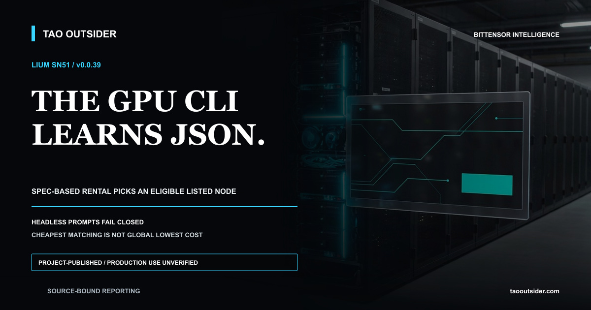 A Lium GPU server selected through a machine-readable rental interface.
