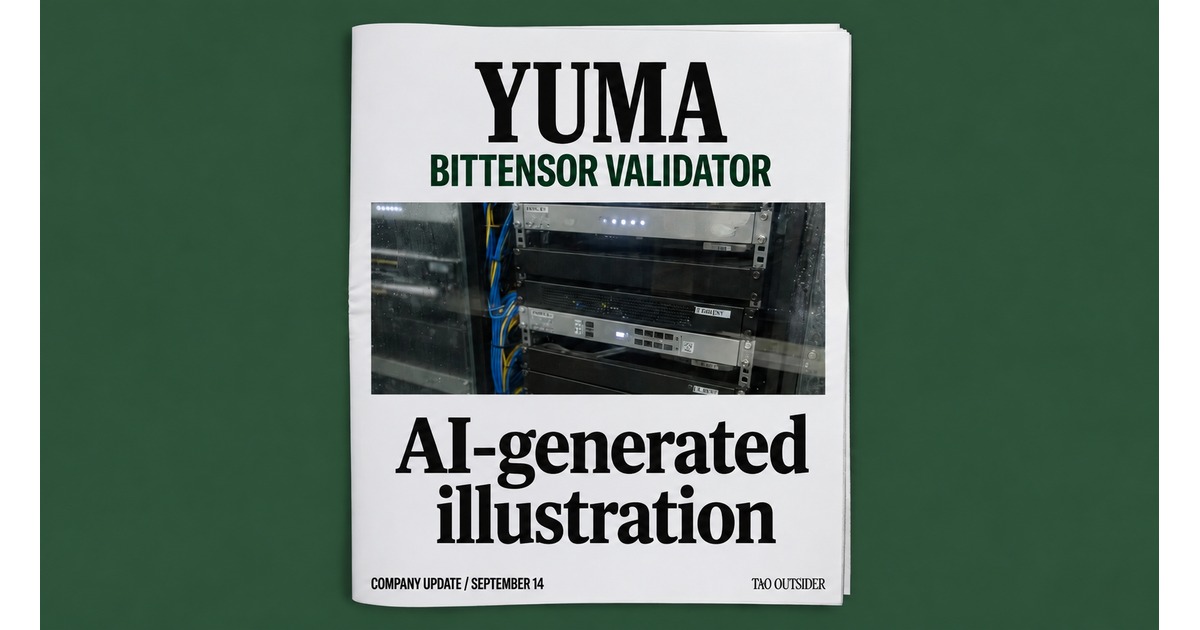 Conceptual Yuma validator cover, visibly labelled AI-generated illustration.