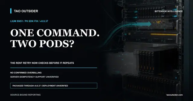 One Lium GPU rental request crossing an uncertain network response without creating an unintended second pod.