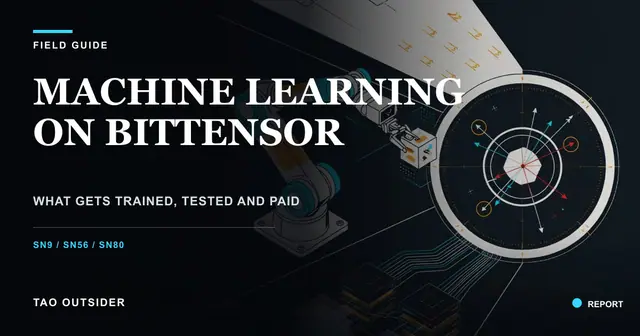 Three machine learning tracks on Bittensor: competitive training, robotics fine tuning and distributed pretraining, connected to an evaluation layer.